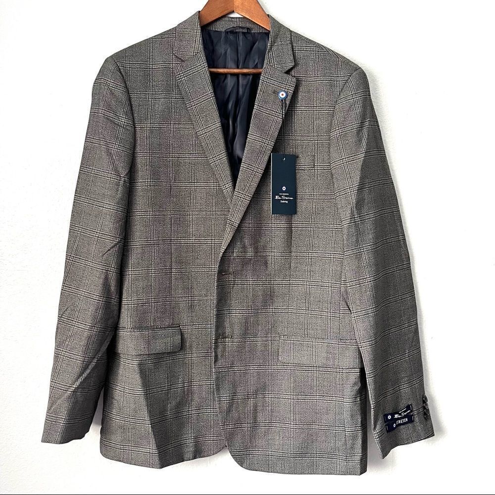 NEW Ben Sherman Suit Jacket Brown Size 42L